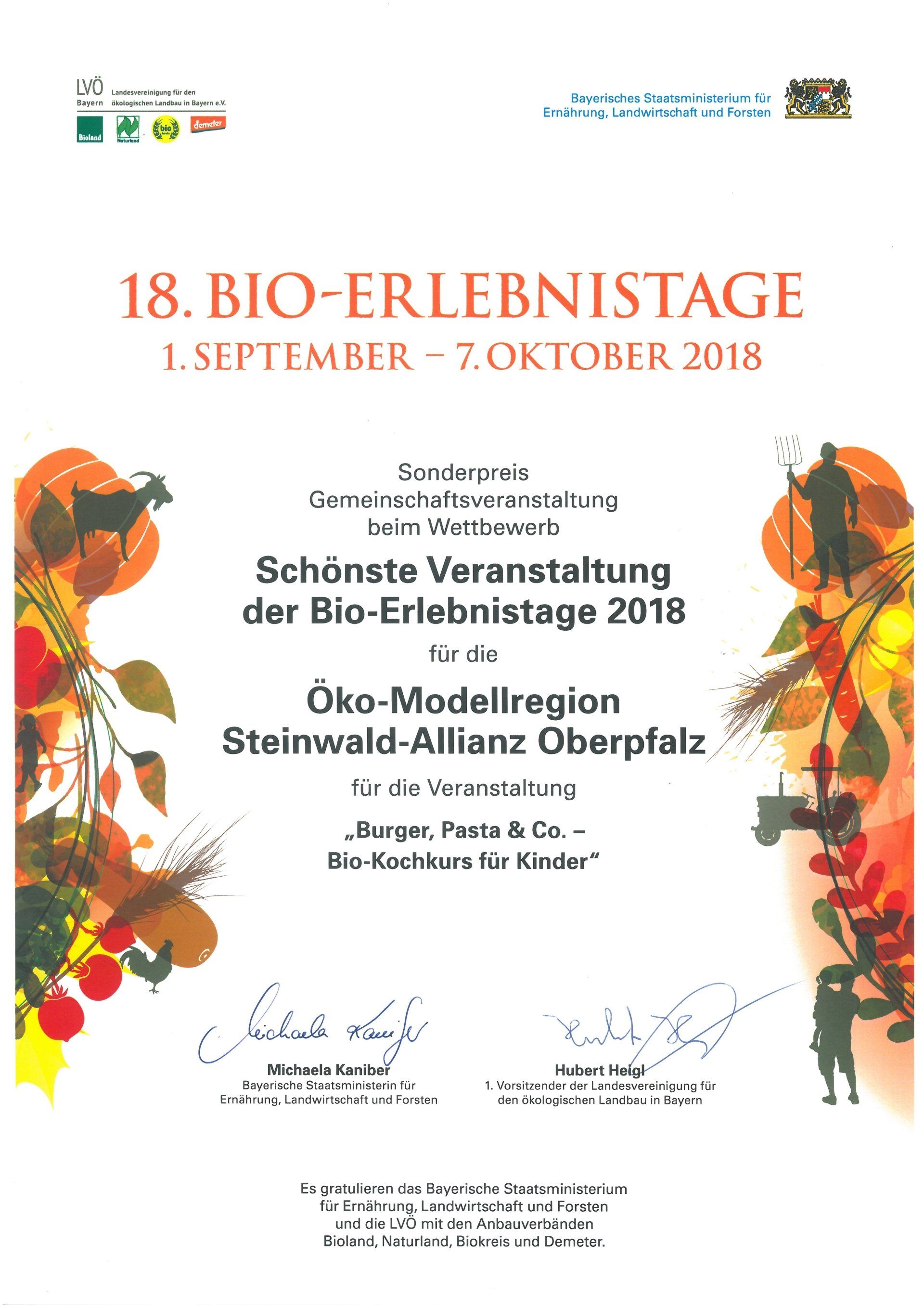 Steinwald-Allianz, Zweckverband, Steinwaldgemeinden, Auszeichnungen
