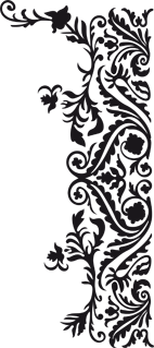 Teil der floralen Ornamente des Tora-Vorhanges aus der Synagoge Mannheim Florale Ornamente