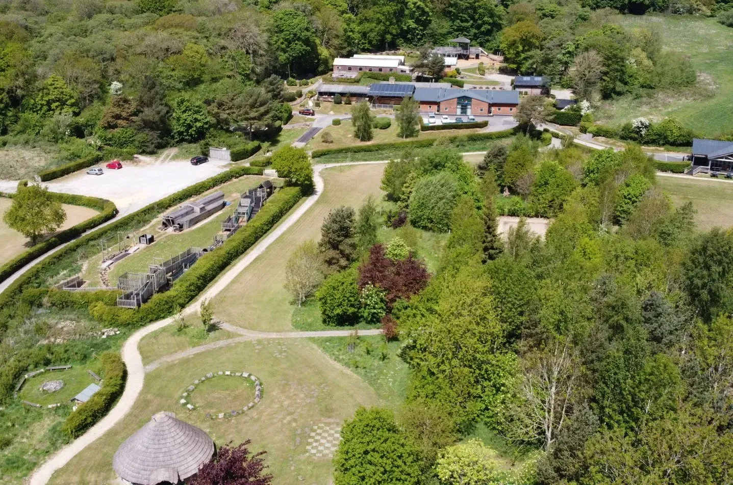 Ariel photograph of Nell Bank's Outdoor learning centre in Ilkley