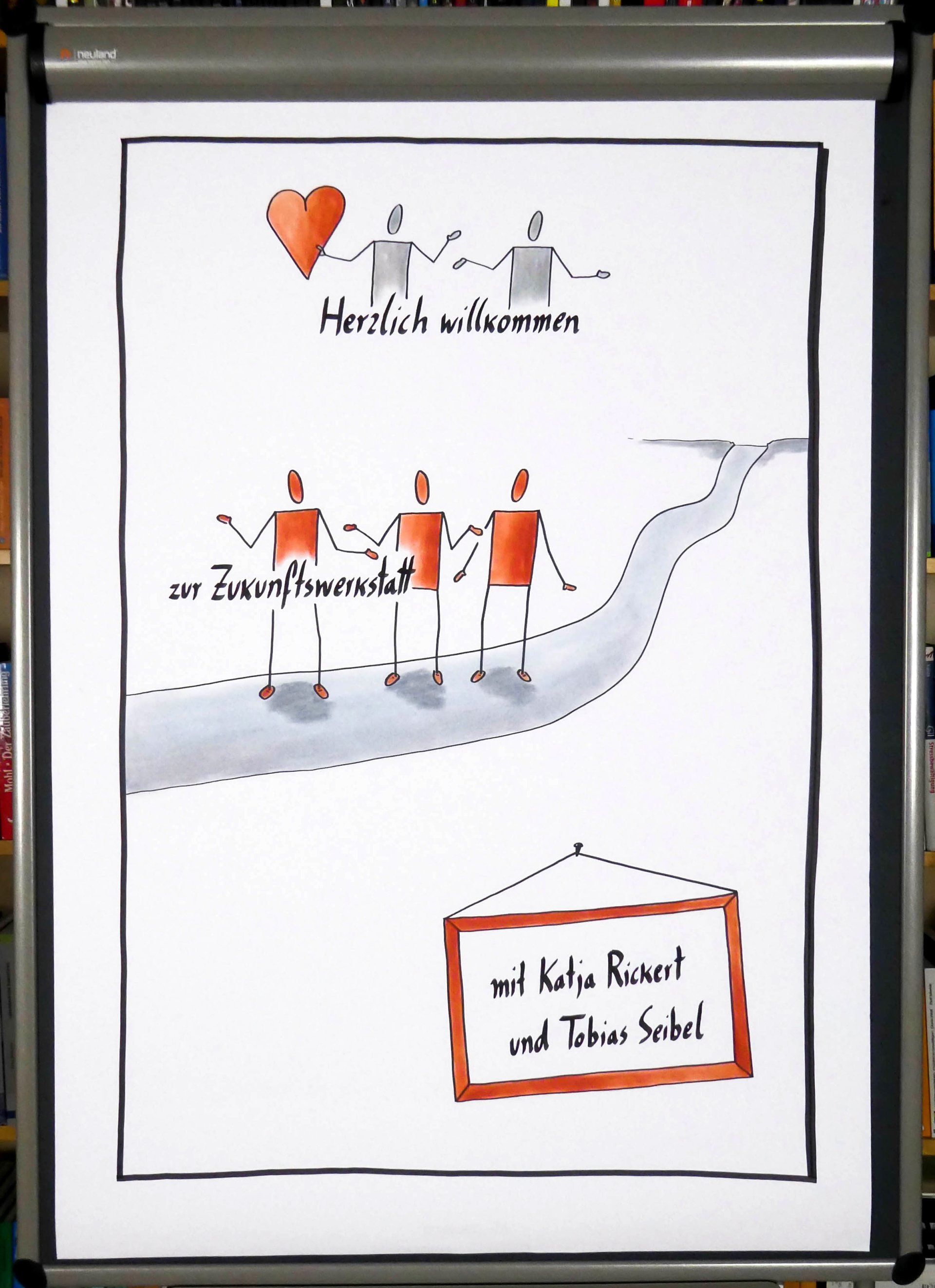 Tobias Seibel, Flipchart Tobias Seibel, Flipchart , Willkommensflipchart, Flipchart-Kommunikation, Teamentwicklung, Teamdynamik, Zukunftswerkstatt, Teamtraining, Teamcoaching,