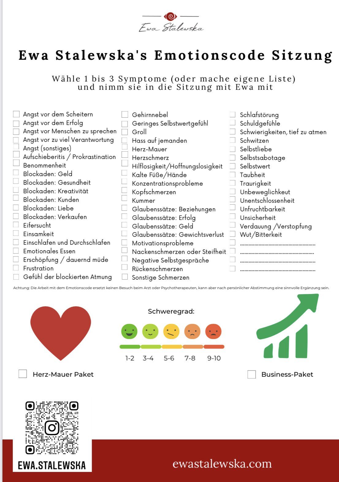 Emotionscode Symptome Emotionscode Vorbereitung für die Sitzung - Ewa Stalewska Frankfurt