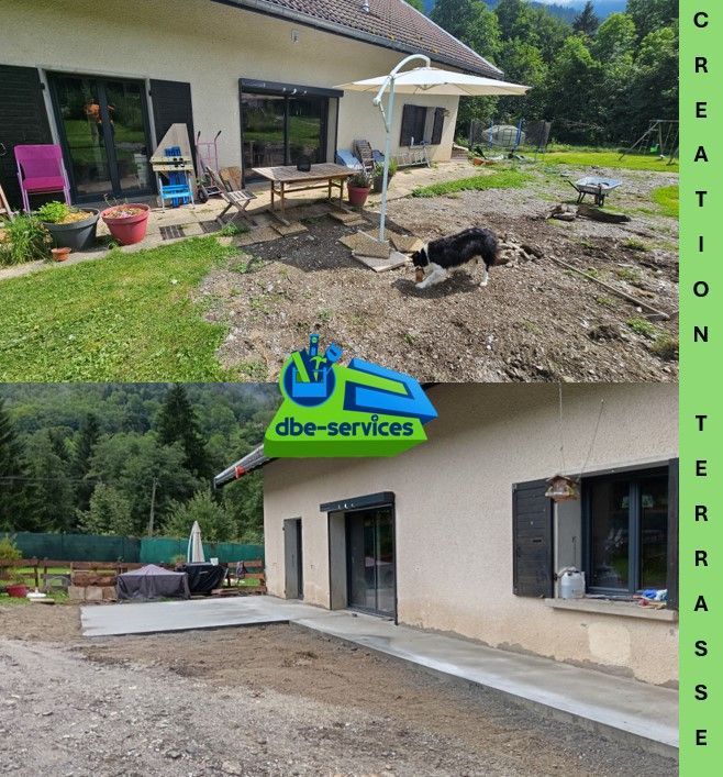 Création d'une terrasse béton