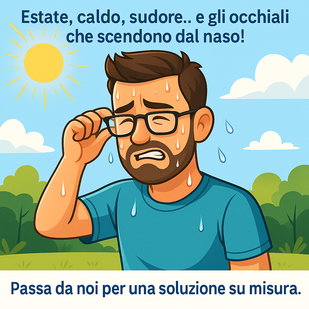 occhiali che scendono dal naso