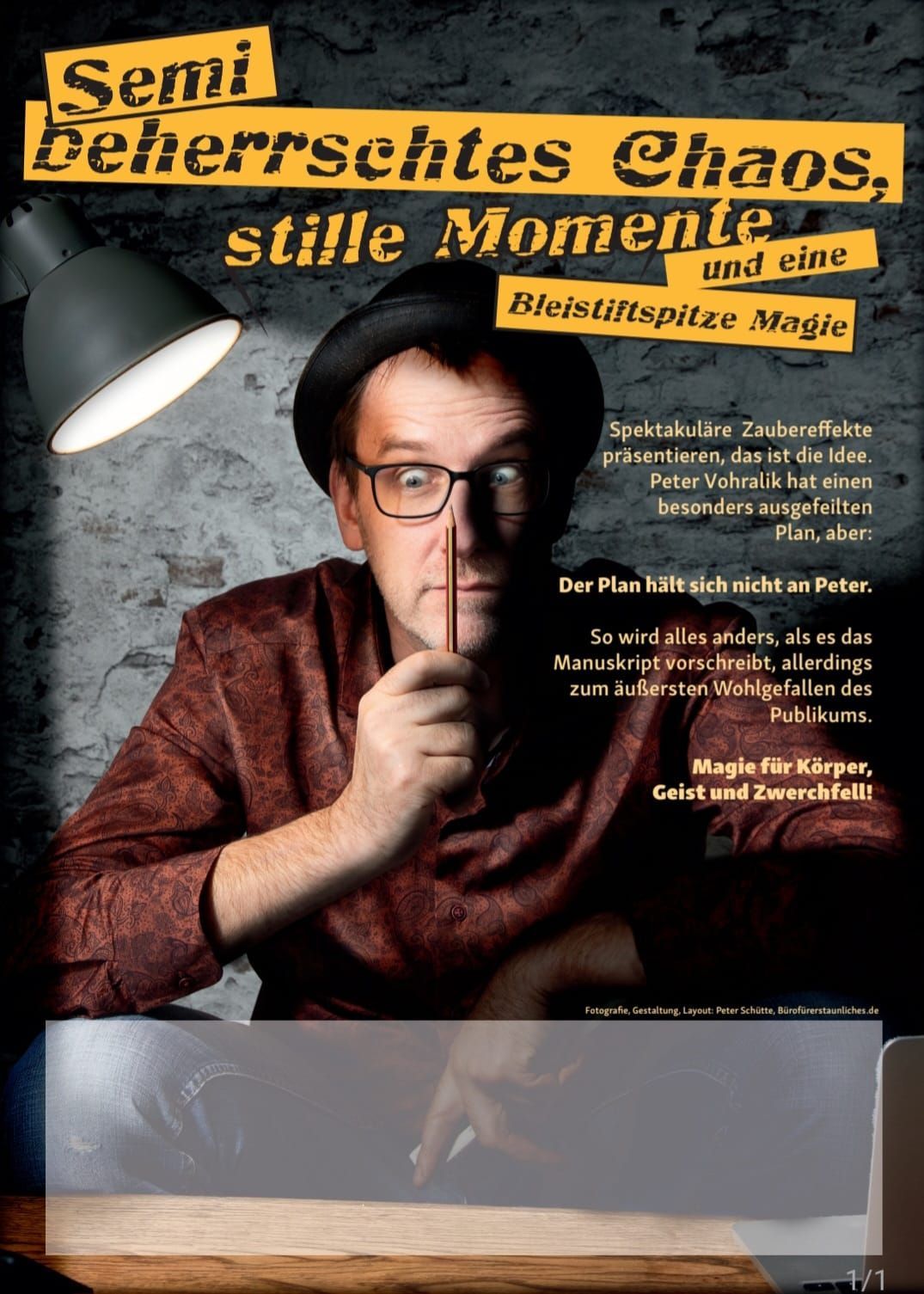 Plakat zur Show - Semi beherschtes Chaos