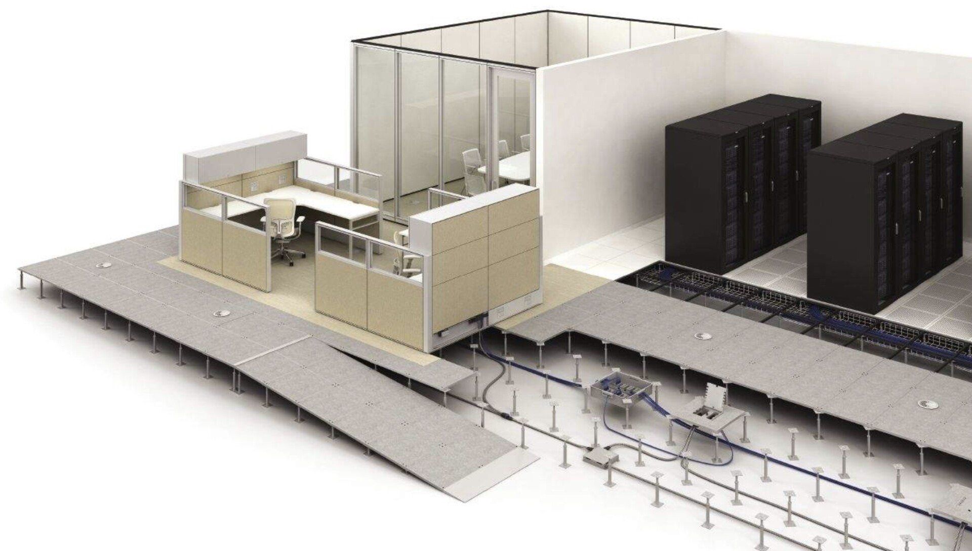 Raised Access Flooring, Access Flooring, Data Center, Commercial Interiors