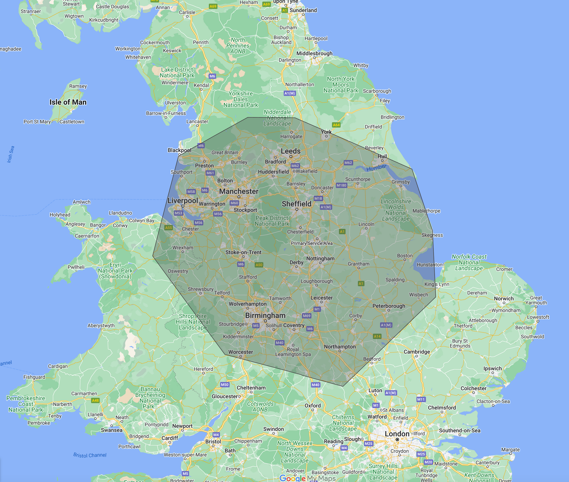 Primary Service Area Map