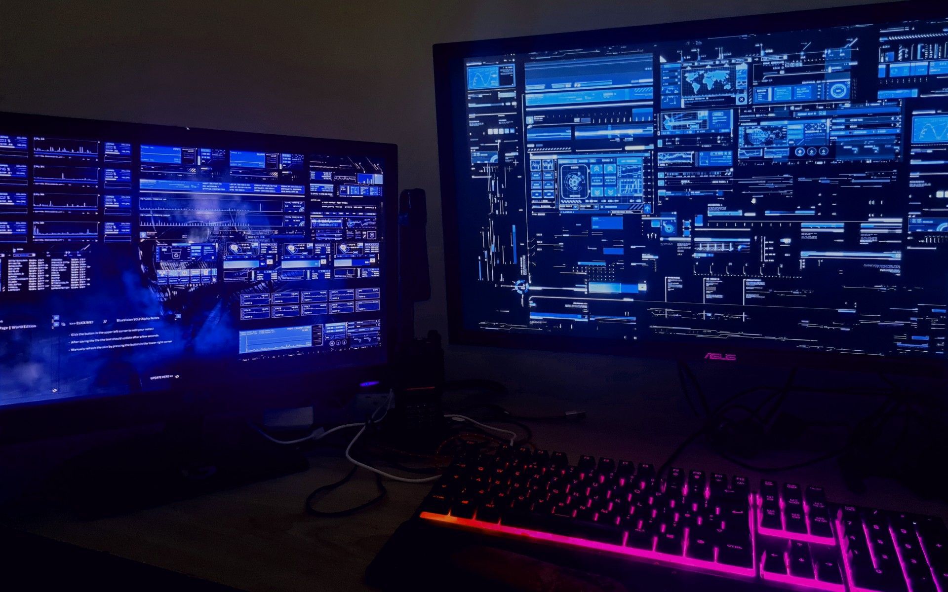 private investigators desk, private investigator computer, monitor, desk, software