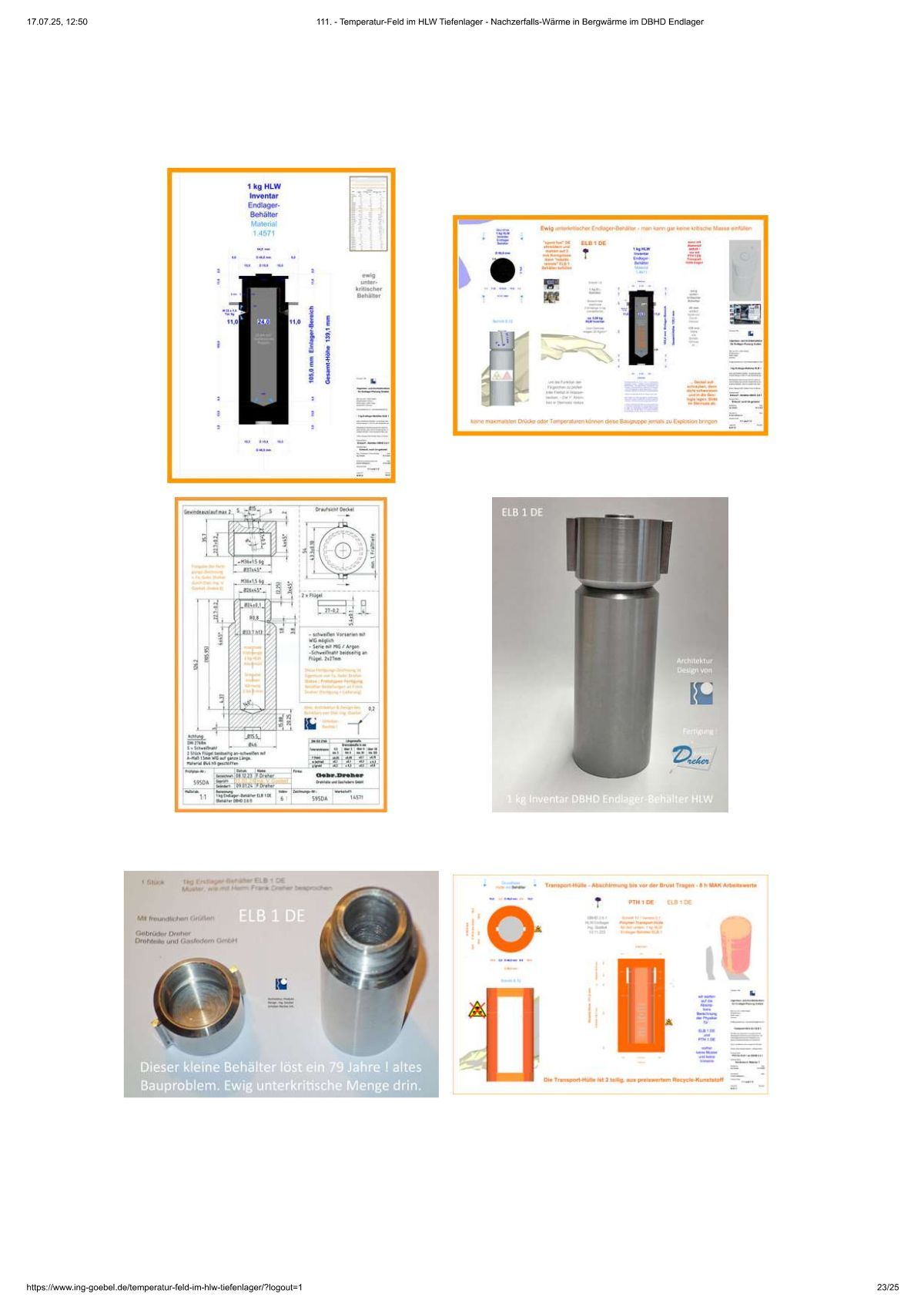 Befüllung und Messung Endlager-Behälter Dr. Metz KIT INE Karlsruhe