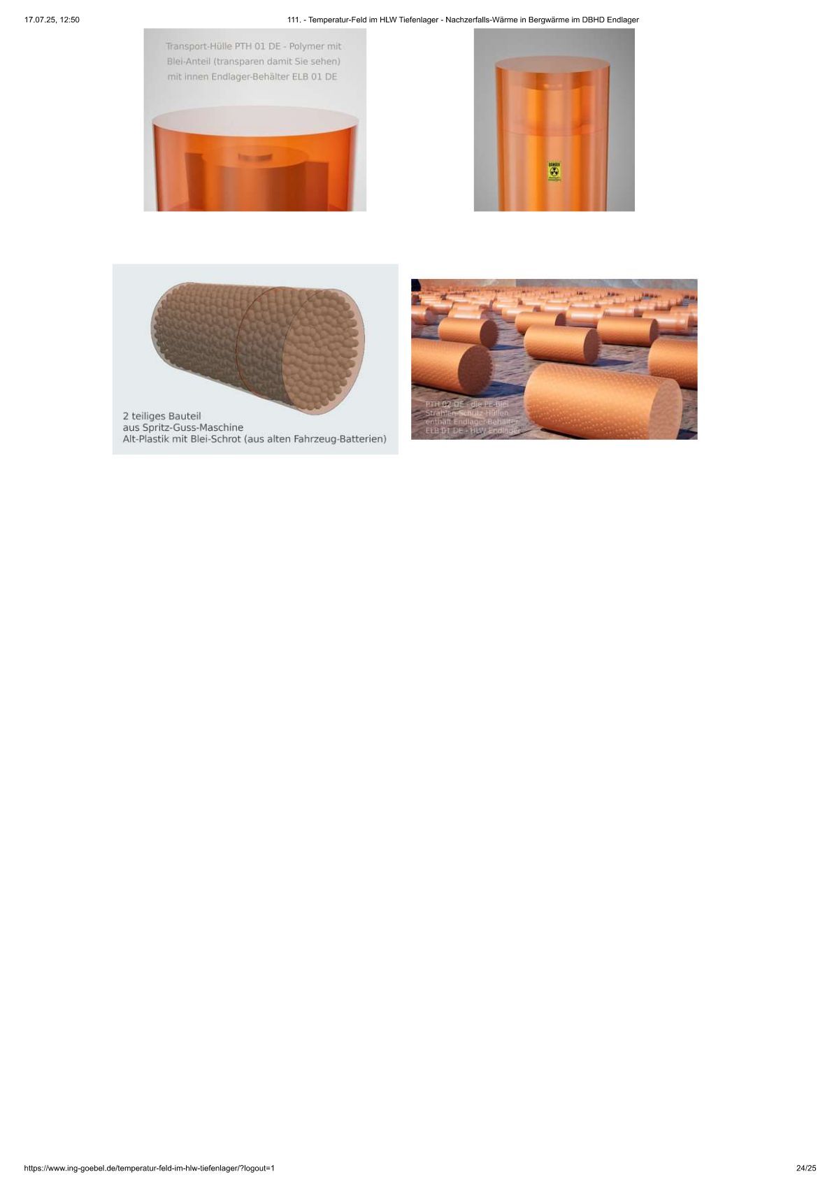 Befüllung und Messung Endlager-Behälter Dr. Metz KIT INE Karlsruhe