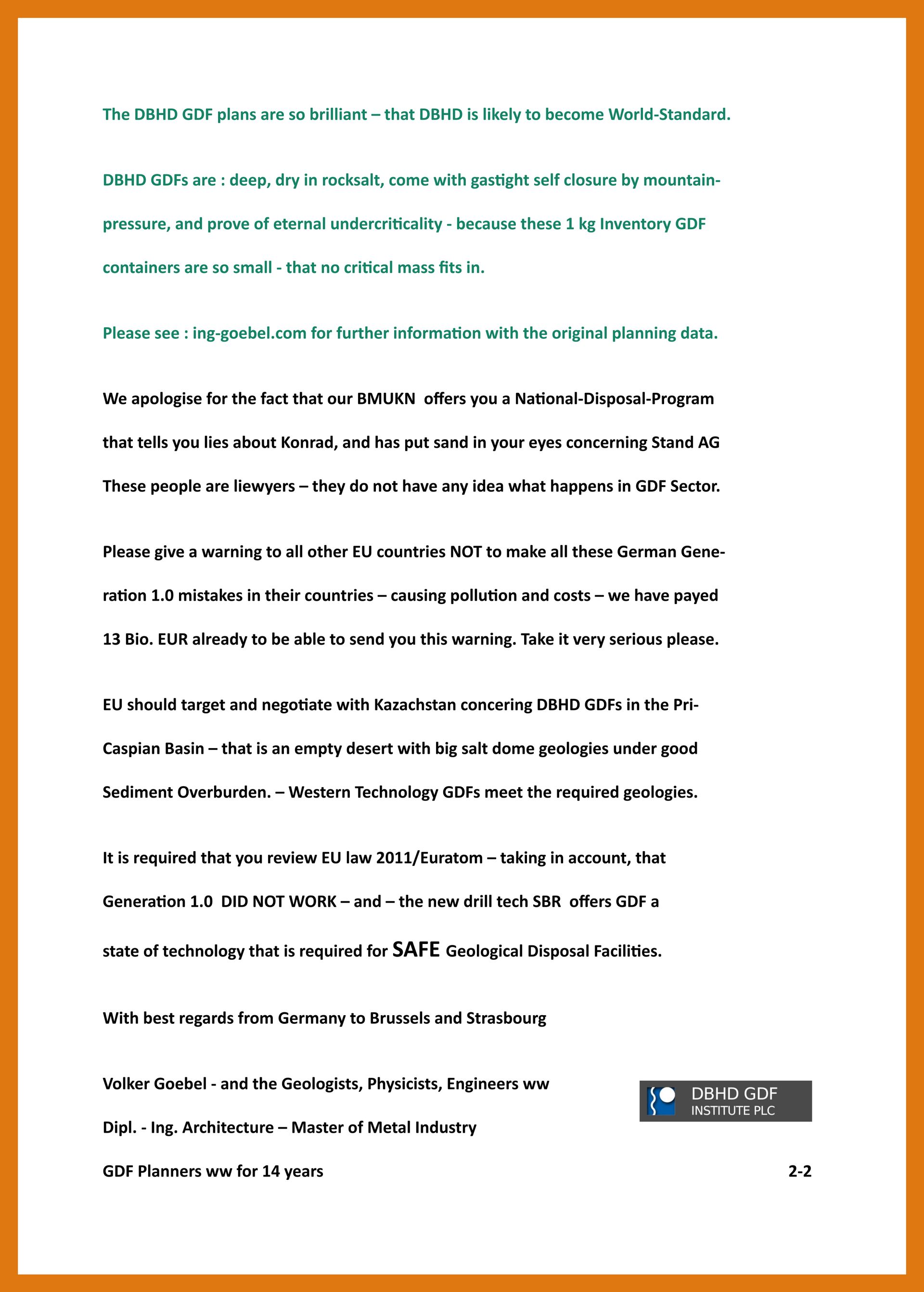 Nationales Entsorgungs-Programm BRD - Nukleare Reststoffe - English Version by DBHD CEO Ing. Goebel