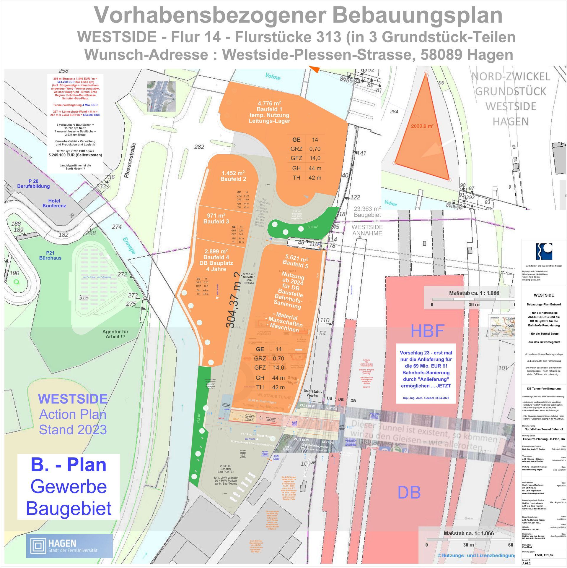 Bebauungs-Plan WESTSIDE Hagen Gewerbe-Gebiet