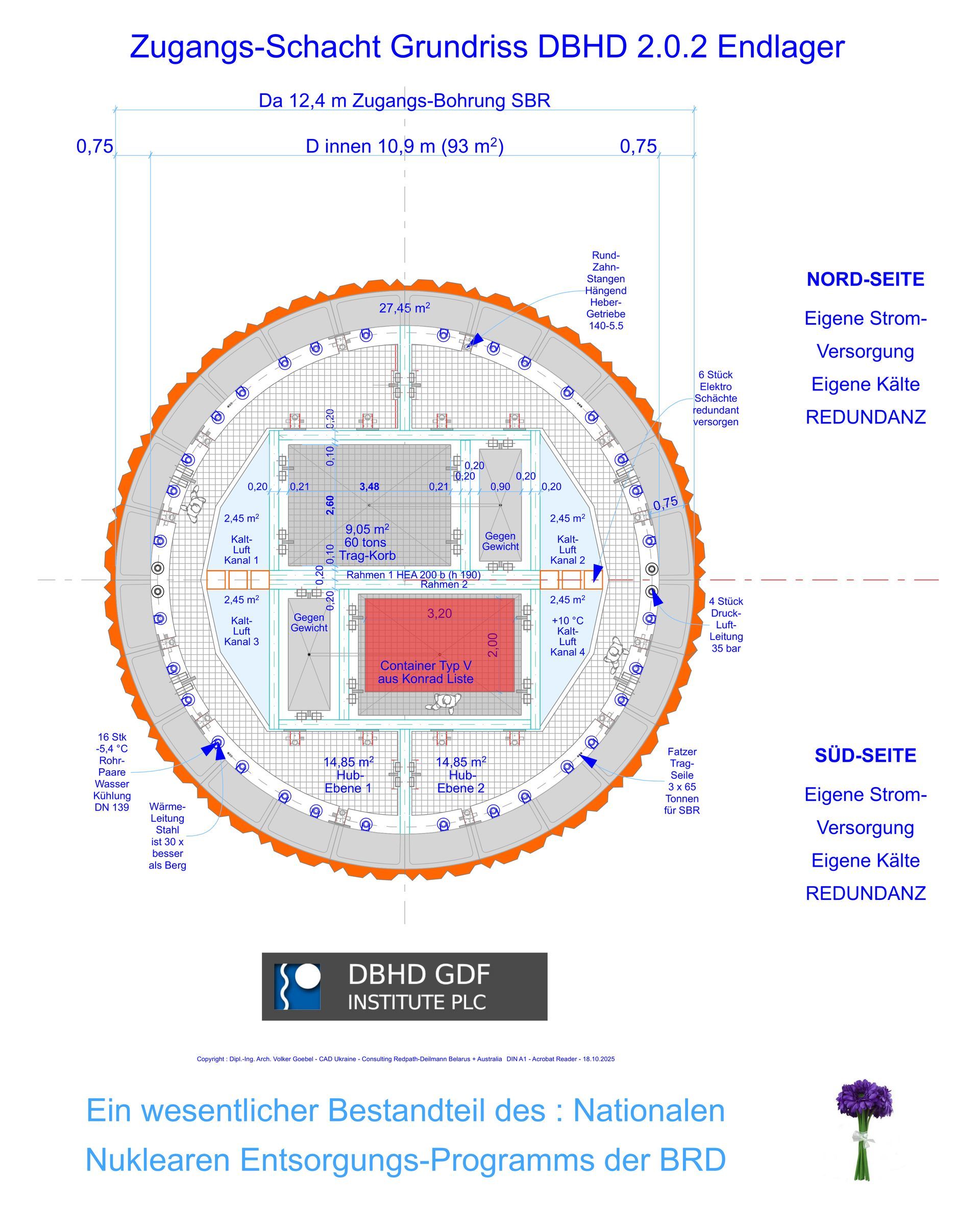 DBHD 2.0.2 Endlager - Zugangs-Schacht-Grundriss