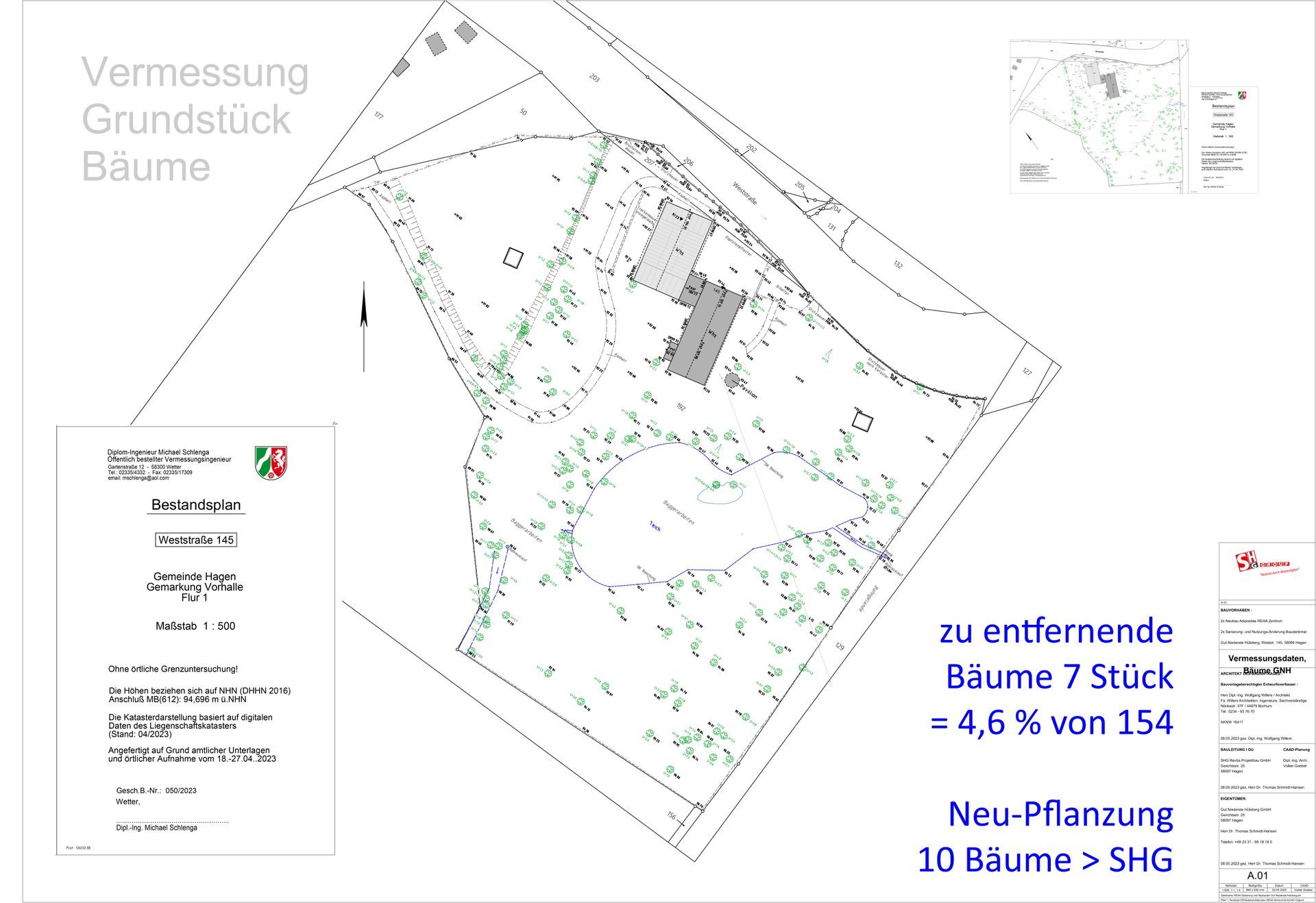 Vermesser Plan Bäume Gut Niederste-Hülsberg