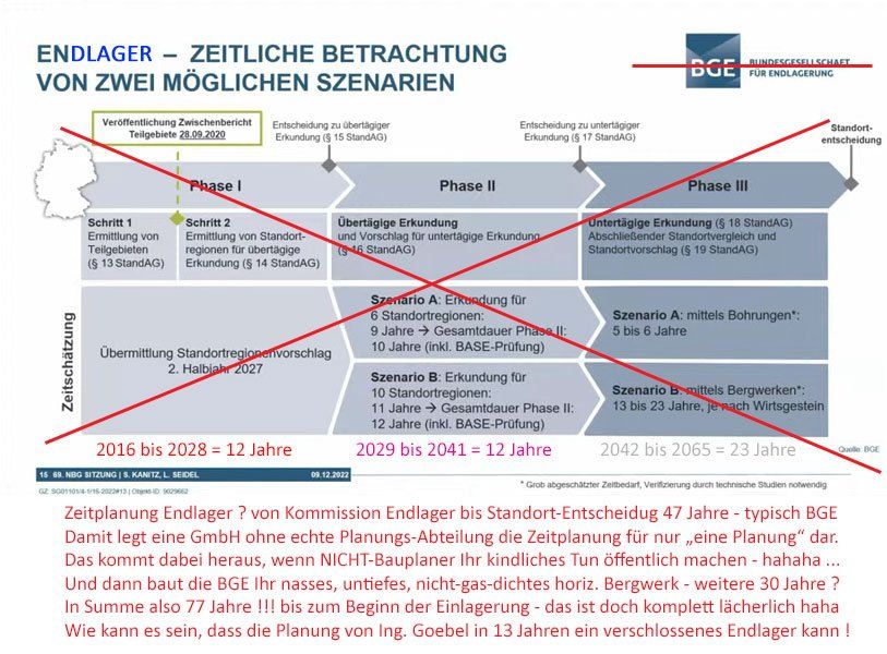 Zeitplanung HLW Endlager BGE Peinelich