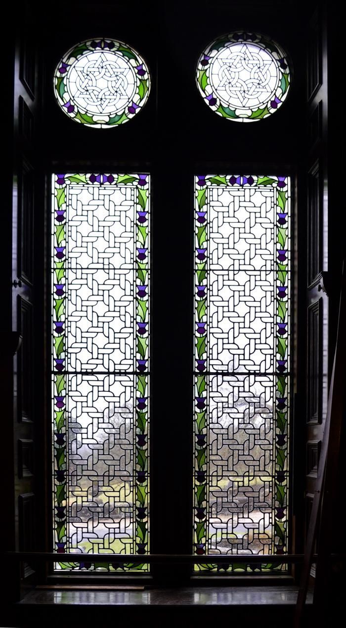 stained glass thistle hall window repaired and new secondary glazing
