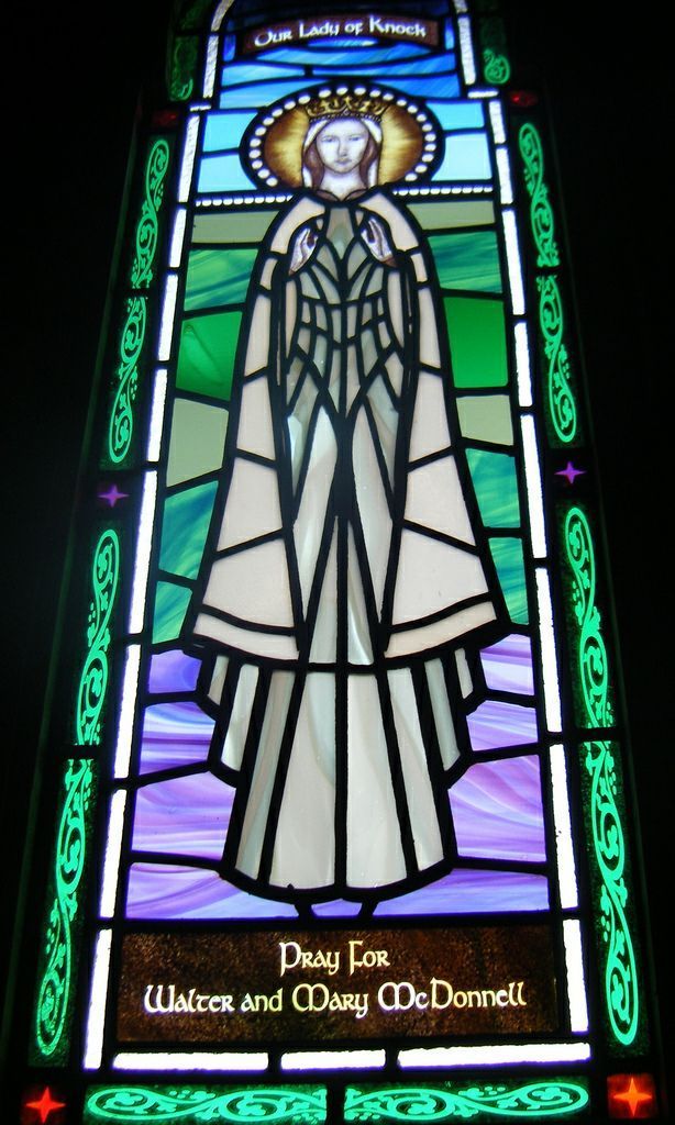 our lady of knock stained glass window