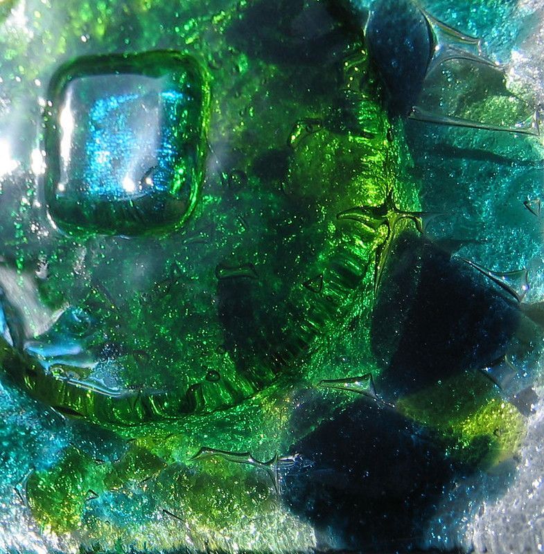detail of fused glass tile for a nightclub