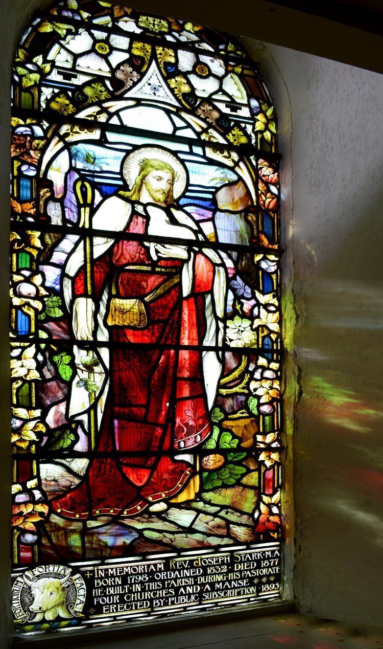 Stained glass window. the good shepherd. Alexander Ballantine and Herbert Gardiner