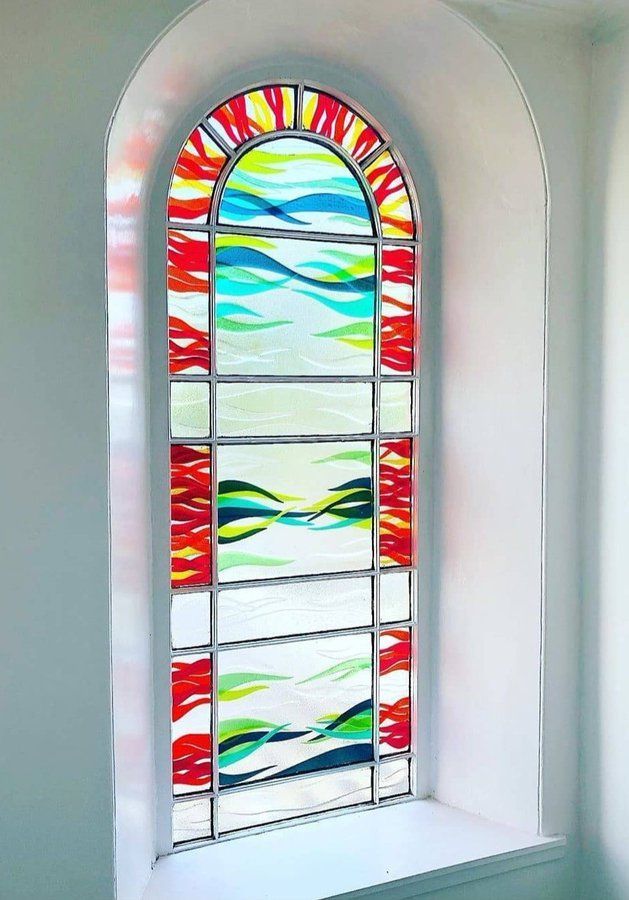 fused glass modern fused glass window