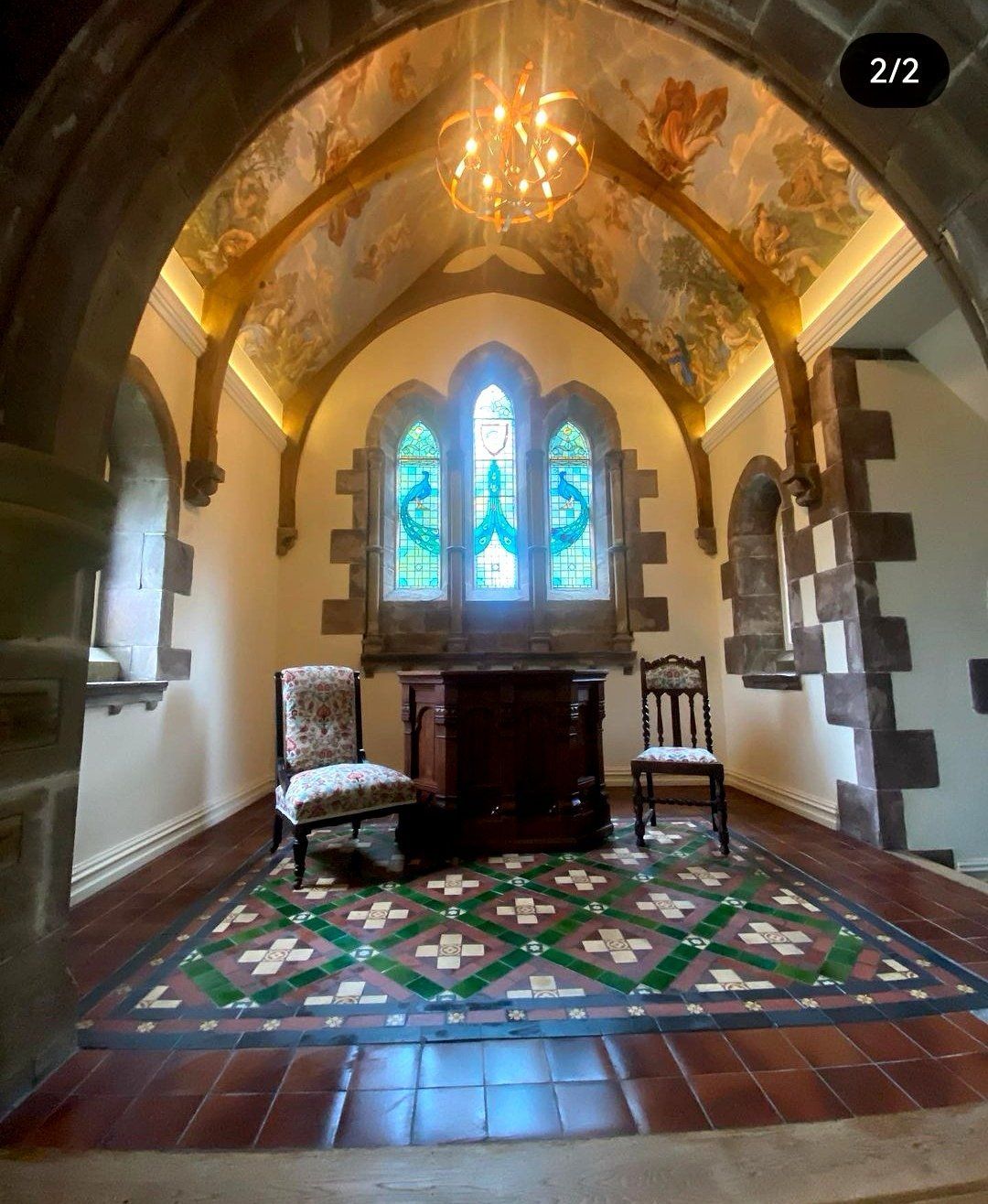 stained glass windows for a castle chapel