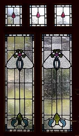 stained glass window anthemion and floral design rdw glass