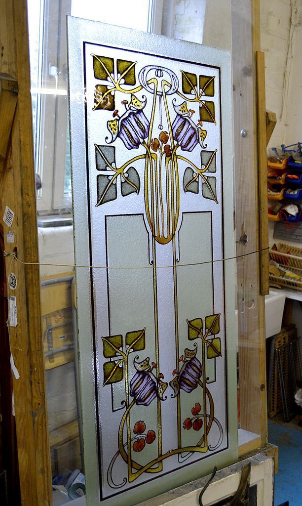 Art nouveau stained glass reproduction