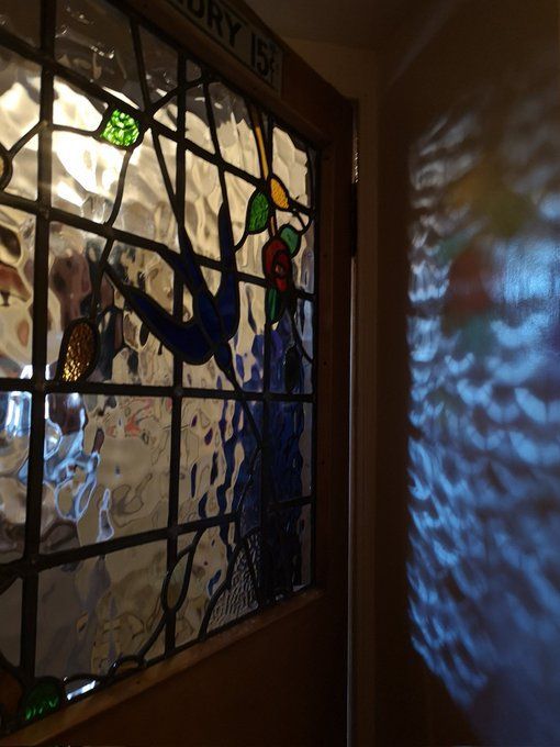 bird and trees decorative glass