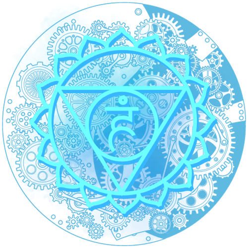 symbole du chakra de la gorge bleu