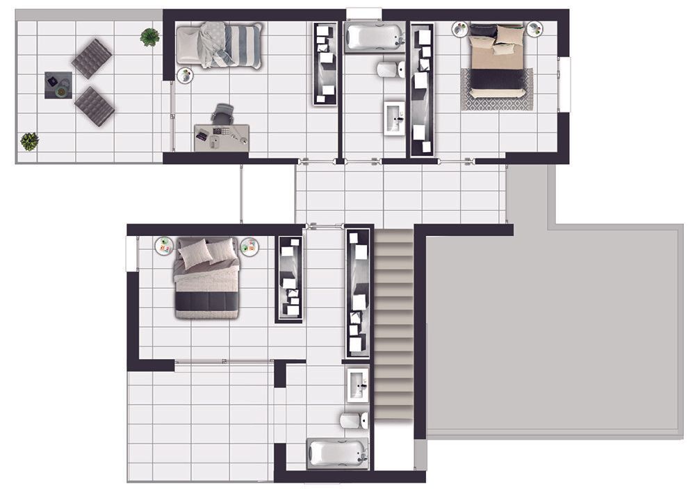 planos de casas de 4 habitaciones, casa dos plantas, modelo brenda, casa 250 m, Ryanbricks