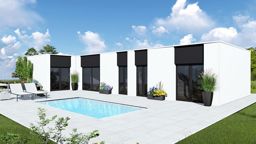 planos de casas de 4 habitaciones, casas de planta baja, casas de una planta, modelo ivanka, casas 120 m, Ryanbricks