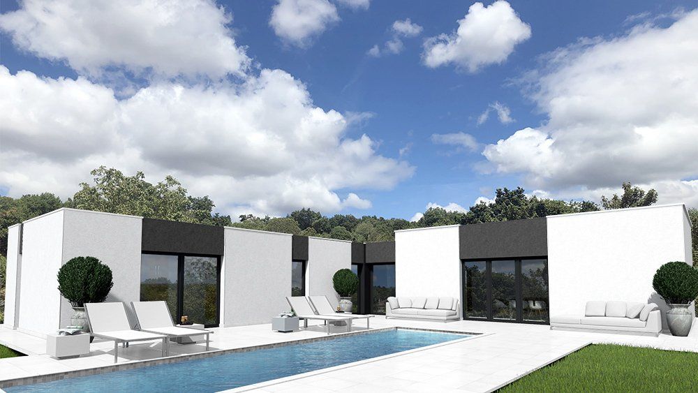 planos de casas de 4 habitaciones, casas de planta baja, casas de una 1 planta, modelo valeria, casas 160 m, Ryanbricks