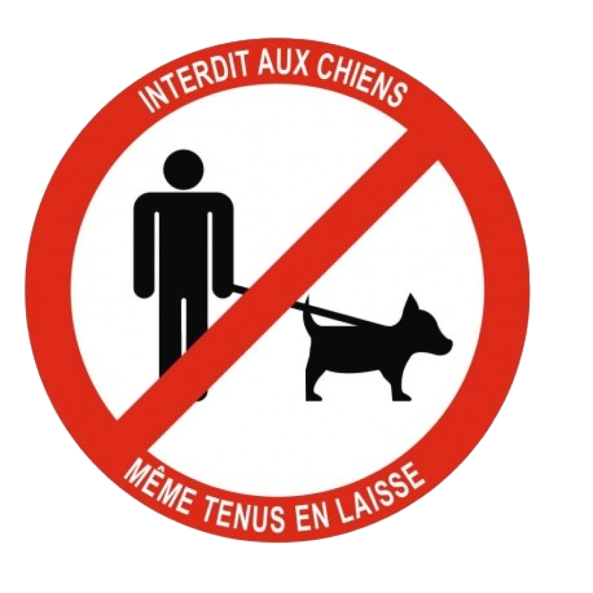 panneau interdit aux chiens
