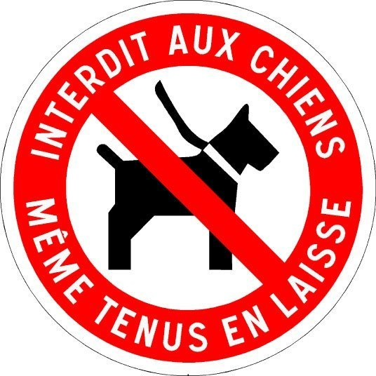 panneau interdit aux chiens