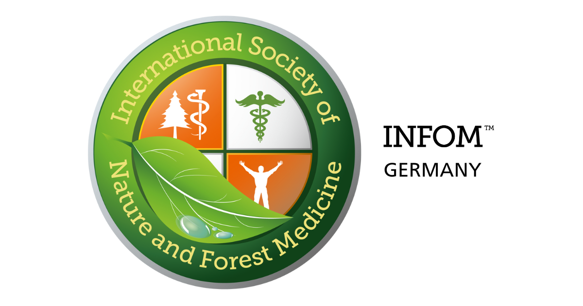 Logo der INFOM Deutschland. IWSI, München ist German Chapter der International Society of Nature and Forest Medicine, Japan