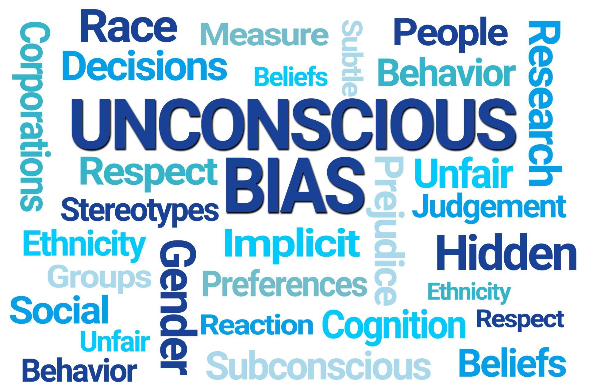 Wortwolke mit dem Begriff Unconscious Bias in der Mitte