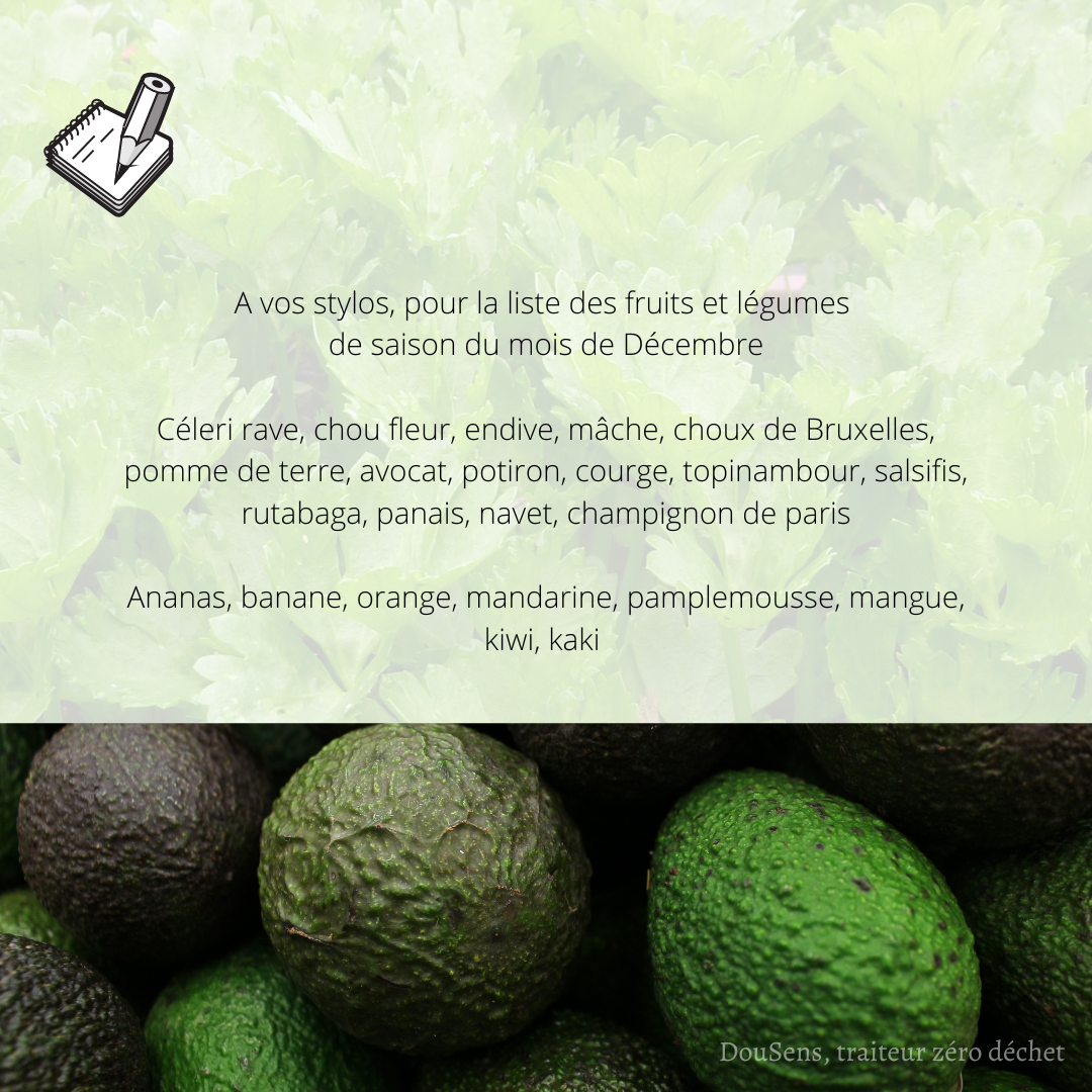 On mange quoi au mois de Décembre ?