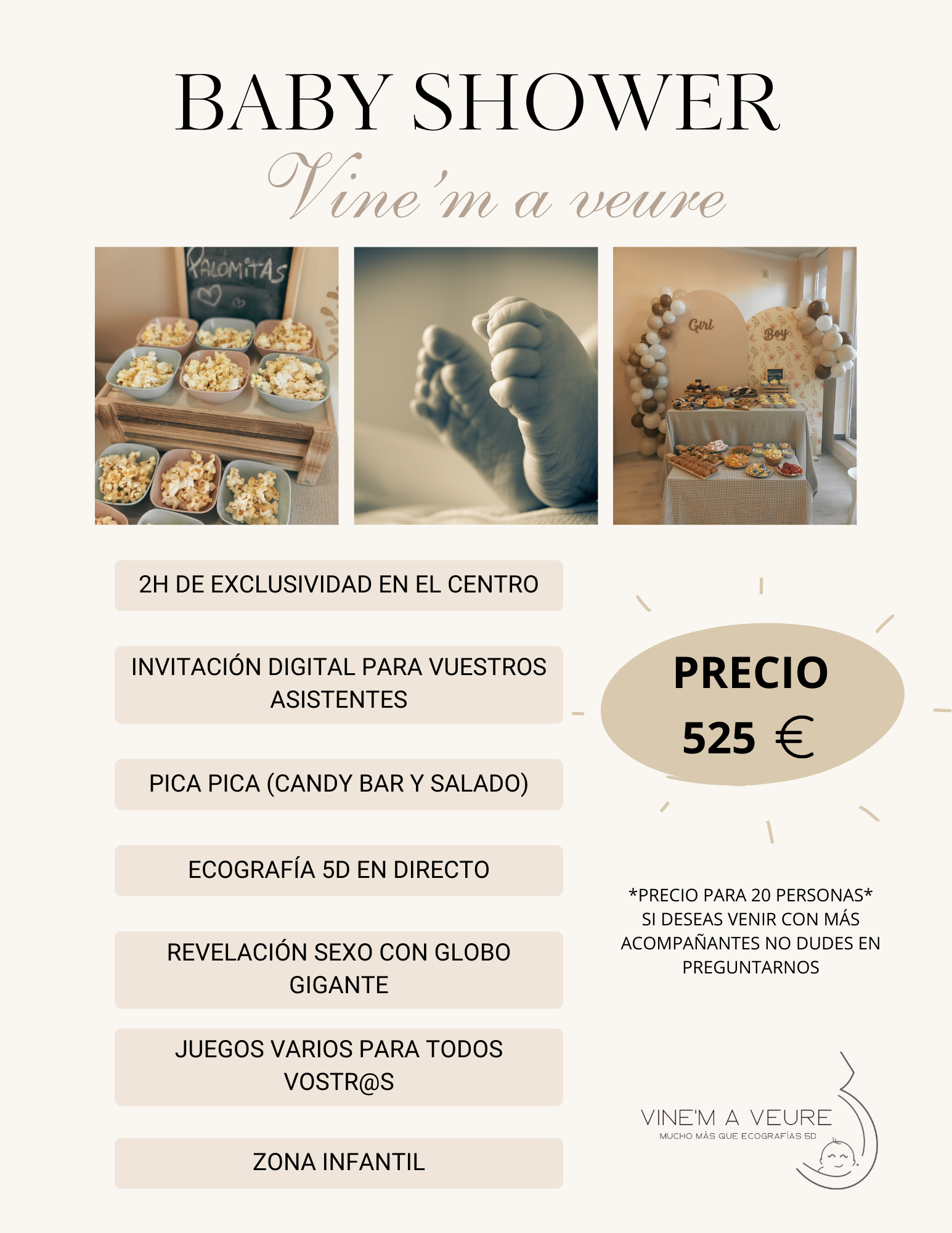 Fiesta Baby Shower con ecografía 5d en Mataró Maresme Barcelona