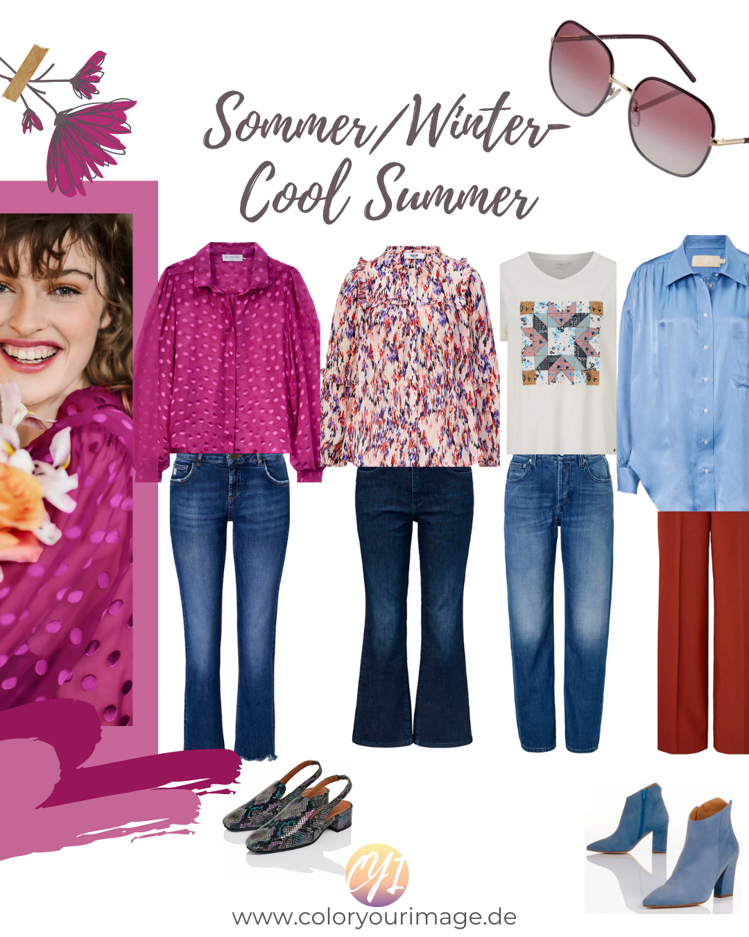 Perfekte Farben und Outfit Inspirationen für Sommer/Winter- Mischtypen, Party, Glanz und Glitter Looks
