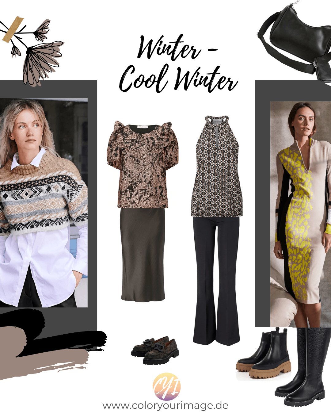 Beige Collage für Wintertypen (Cool Winter) Beige Mode Collage für Wintertypen (Cool Winter)