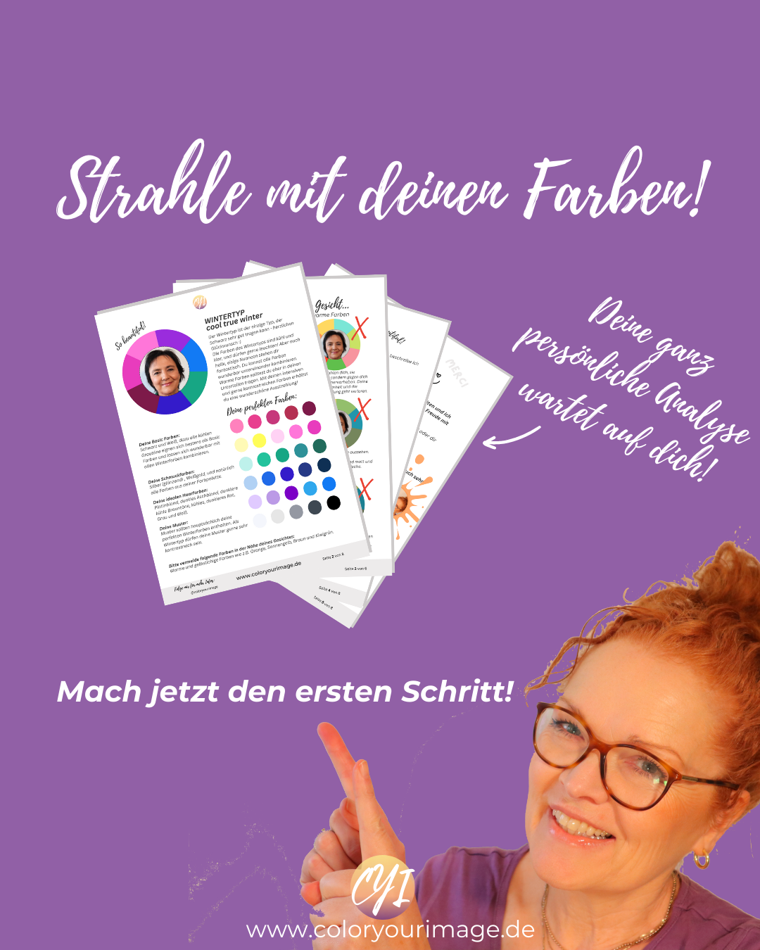 Deine persönliche Farbtyp Analyse Digitale Farbtyp Analyse, PDF Format, Farbtyp, Check, Sommertyp, Sommer/Winter Mischtyp, Wintertyp, Frühlingstyp, Frühling/Herbst Mischtyp, Herbsttyp
