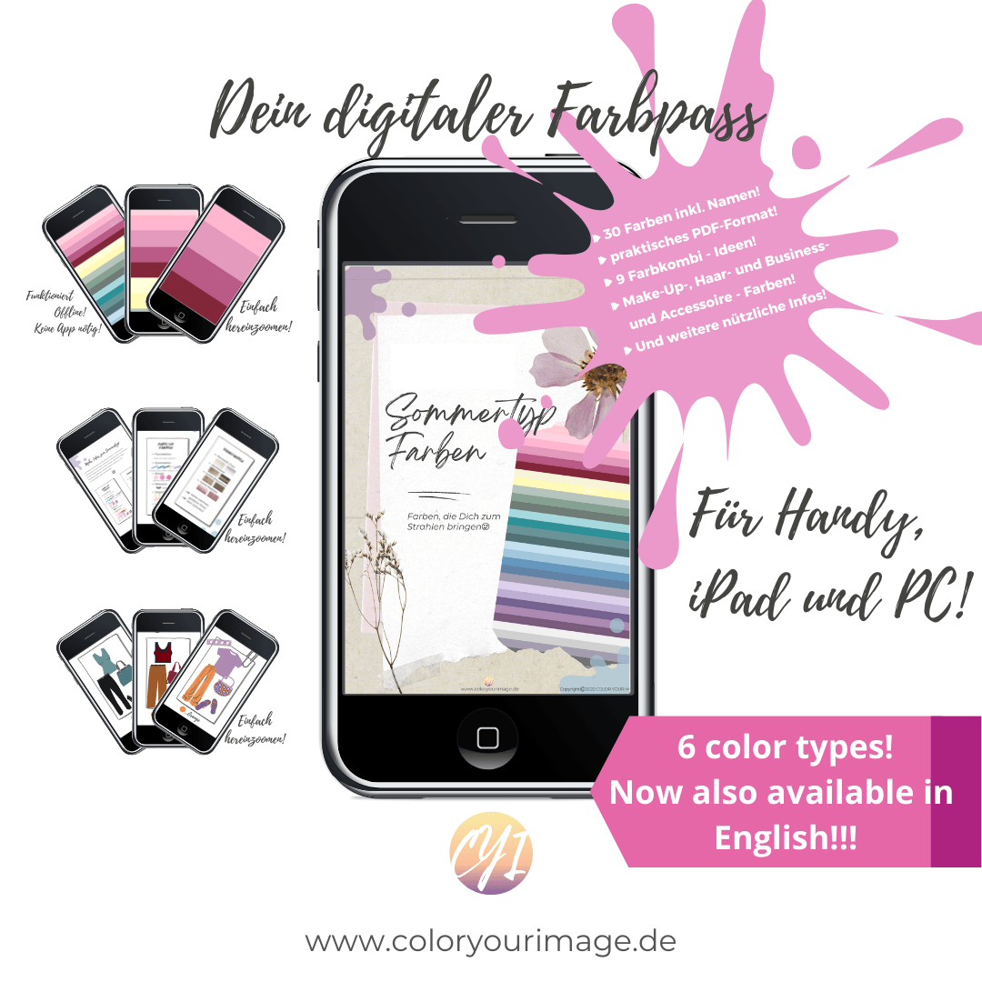 Digitaler Farbpass, perfekte Farben, Make-up-, Accessoire-Farben und viele wertvolle Infos für alle 6 Farbtypen, Warm Spring, Warm Autumn, Dark Autumn, Light Summer, Cool Summer, Cool Winter Digitaler Farbpass, perfekte Farben, Make-up-, Accessoire-Farben und viele wertvolle Infos für alle 6 Farbtypen, Warm Spring, Warm Autumn, Dark Autumn, Light Summer, Cool Summer, Cool Winter