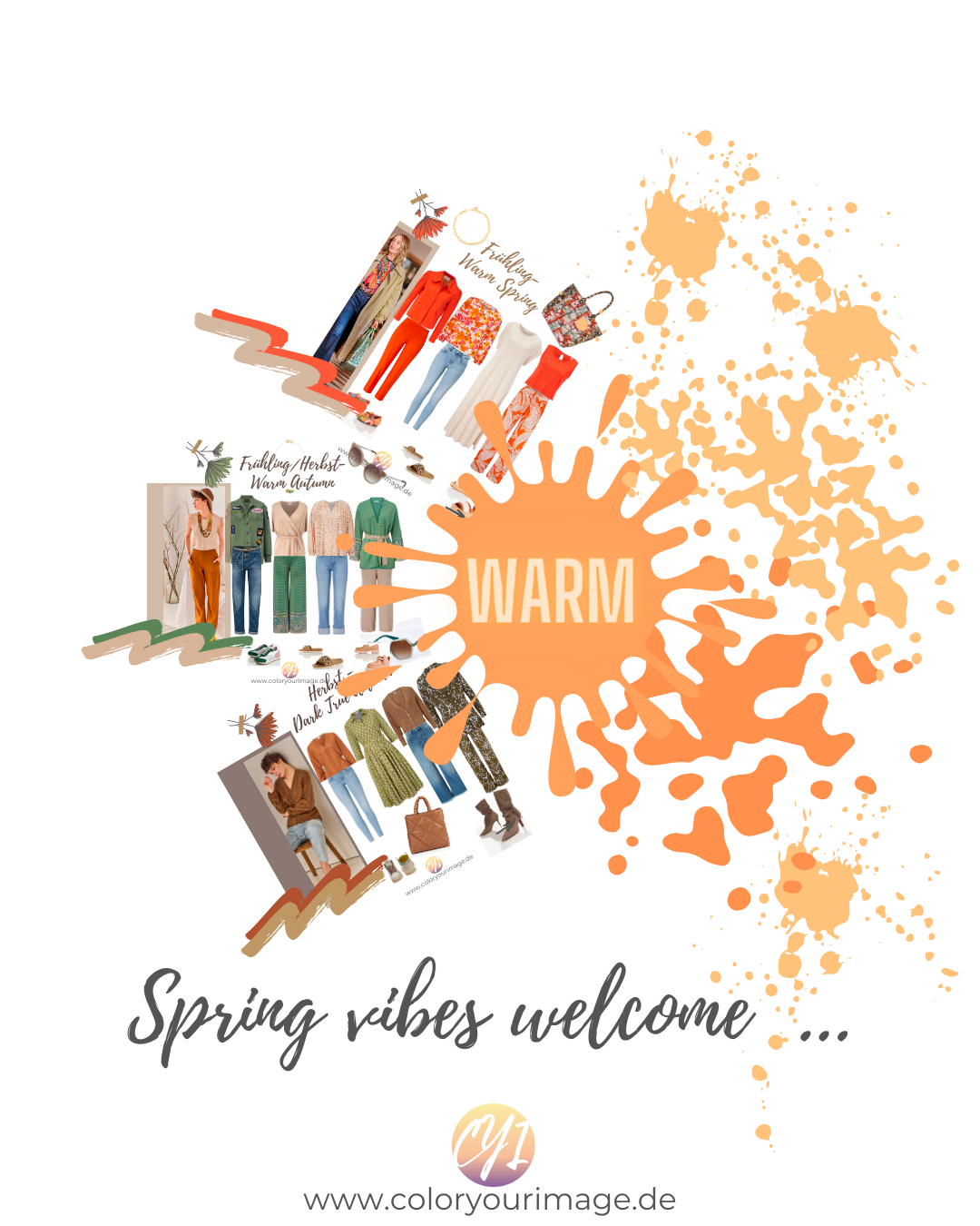 Farbtyp gerechte Trendfarben und Outfit Inspirationen alle warmen Farbtypen