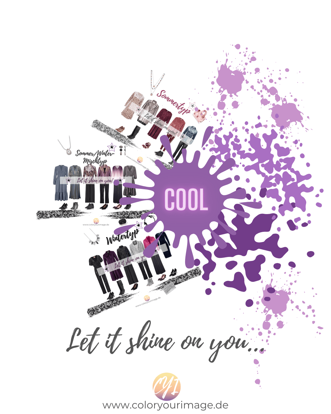 Perfekte Farben und Outfit Inspirationen für alle kühlen Farbtypen, Partylook, Glitzer und Glanz