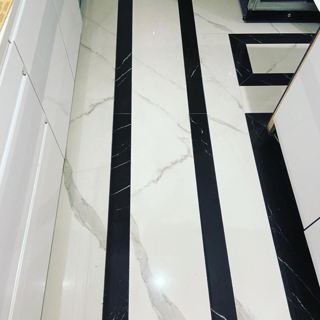 12mm thick Infinity porcelain extra Staturario flooring.