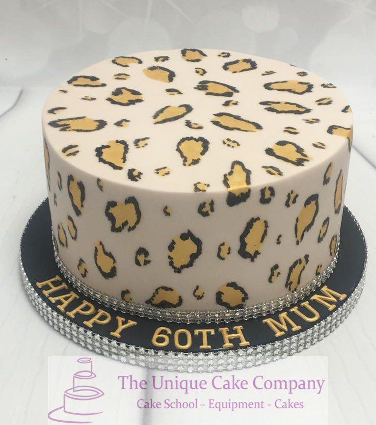 leaopard style birthday cake