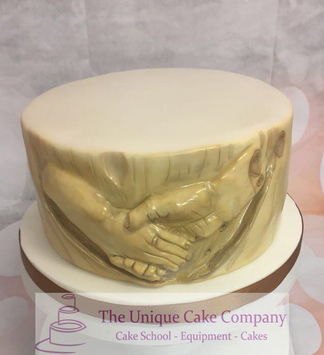 Hands birthday cake