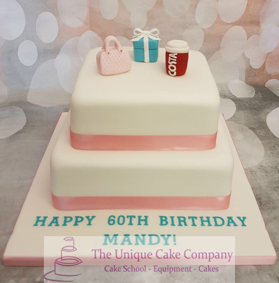 Shoppingand coffee birthday cake