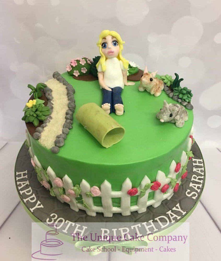 Garden birthday cake
