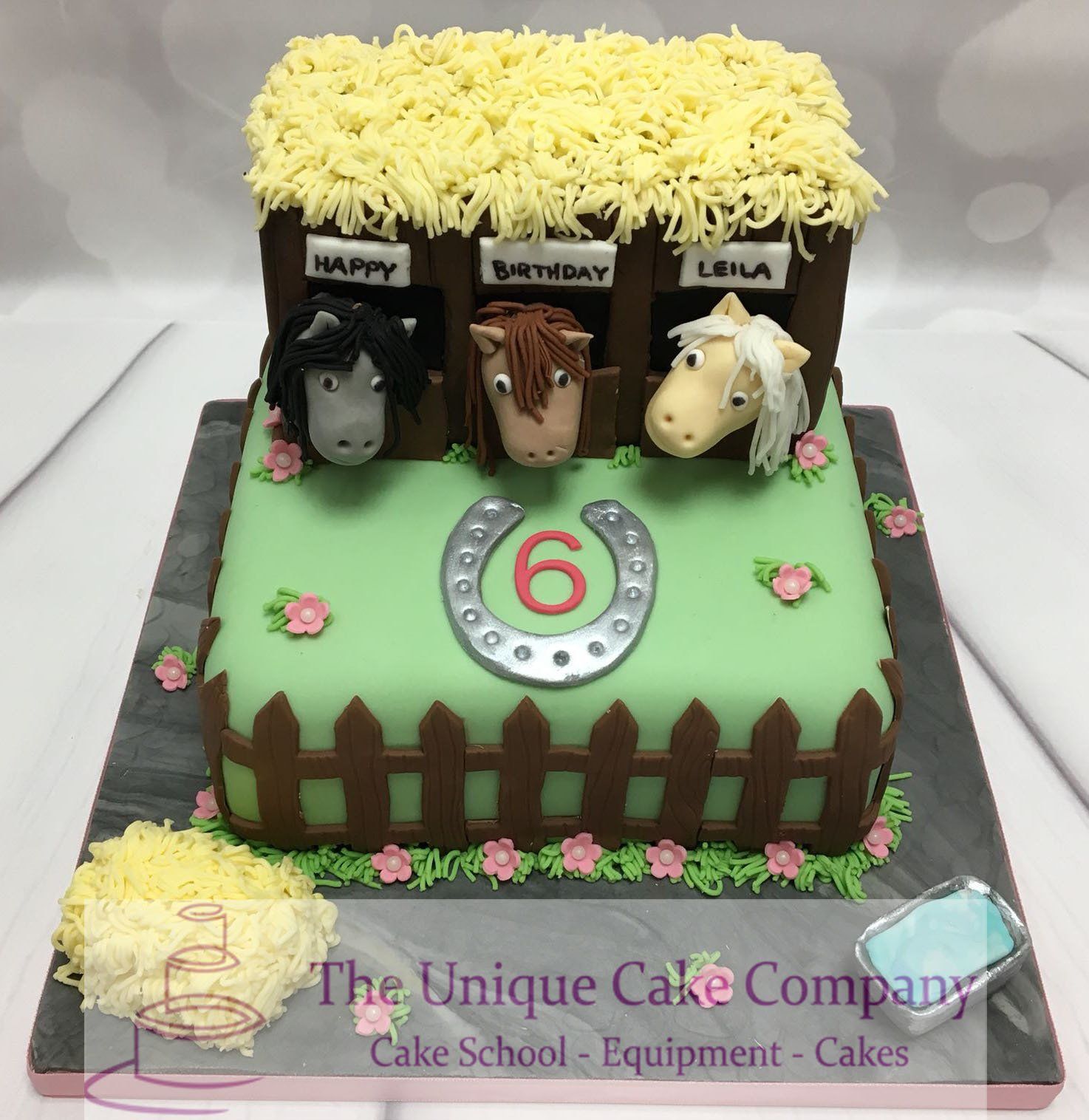 Horse stable birthday cake