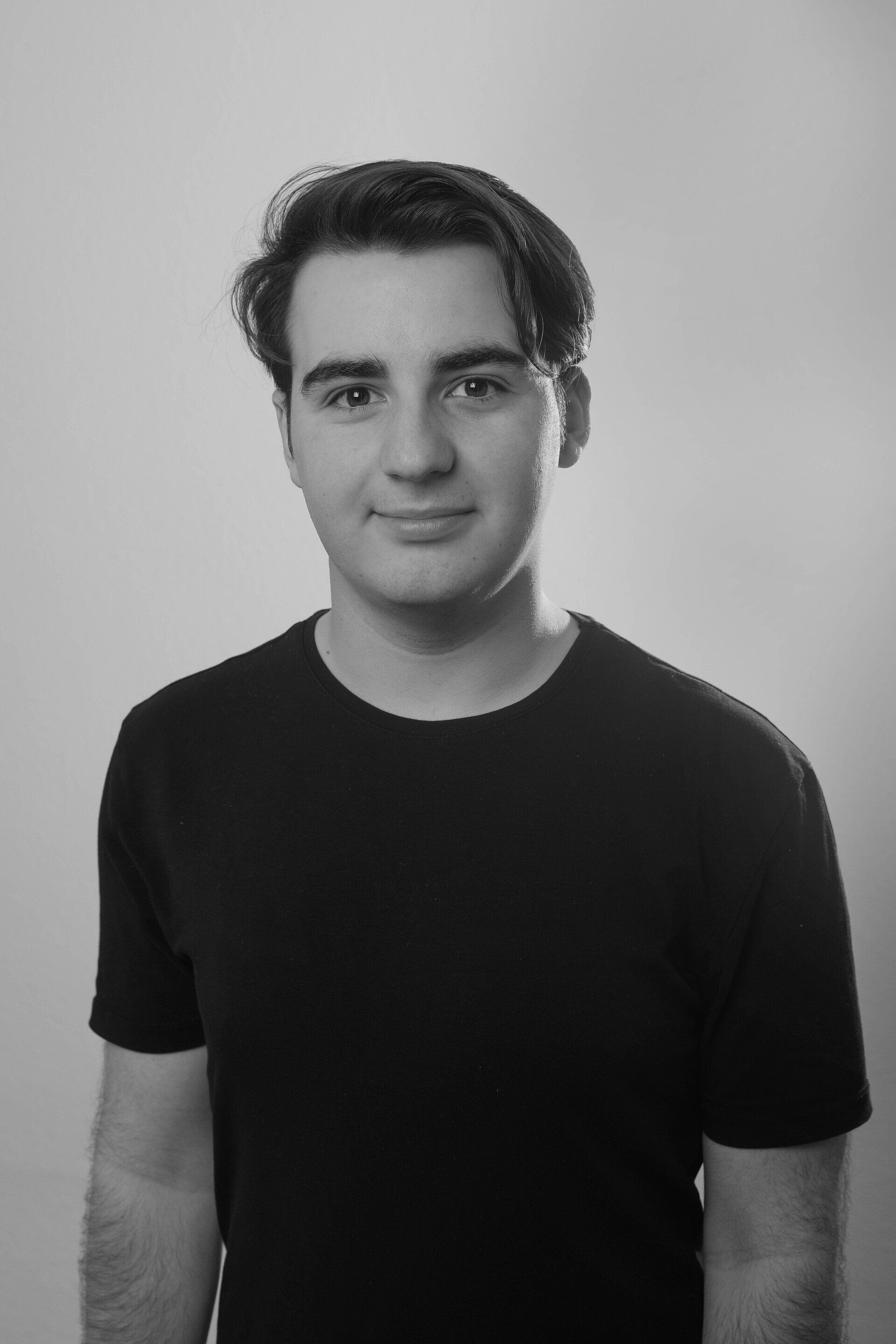 Black and white portrait of a cast member from the Dumbo Can Fly Now show by Are You Ready